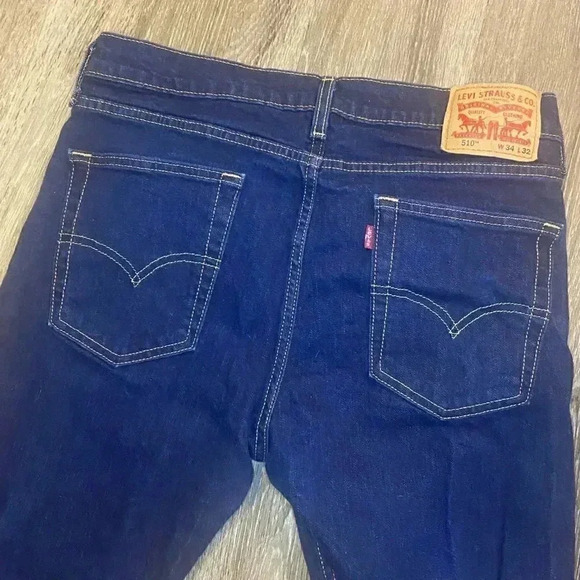 Mens Levi 510 Dark Jeans - 34x32 - Picture 5 of 7